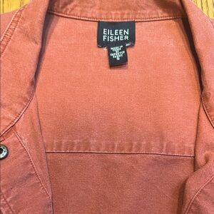 Eileen Fisher Rust-Red Lightweight Shirt Jacket